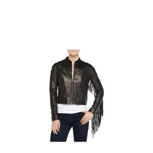 Gently used Bagatelle leather medium black zip up jacket.